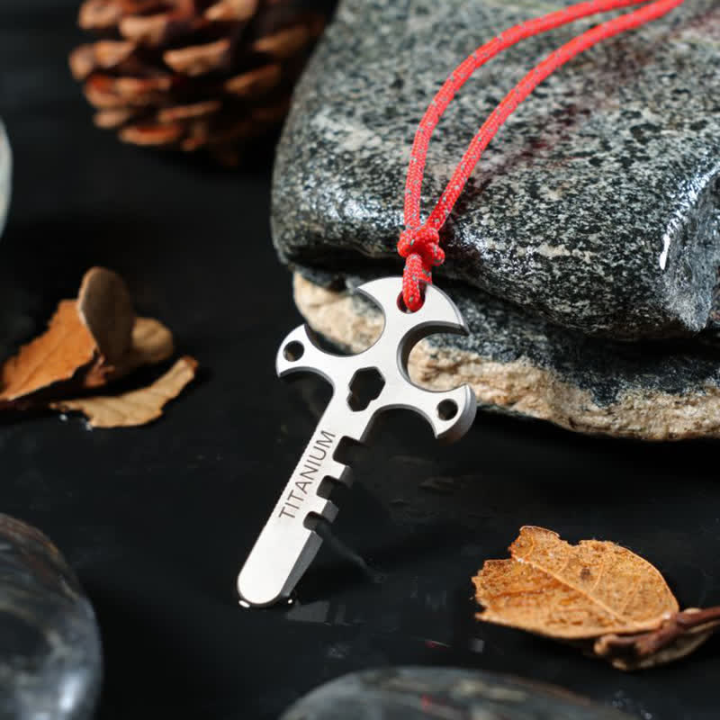 Outdoor Tragbarer Mini-Brecheisen-Flaschenöffner Kreuz EDC Schlüsselanhänger