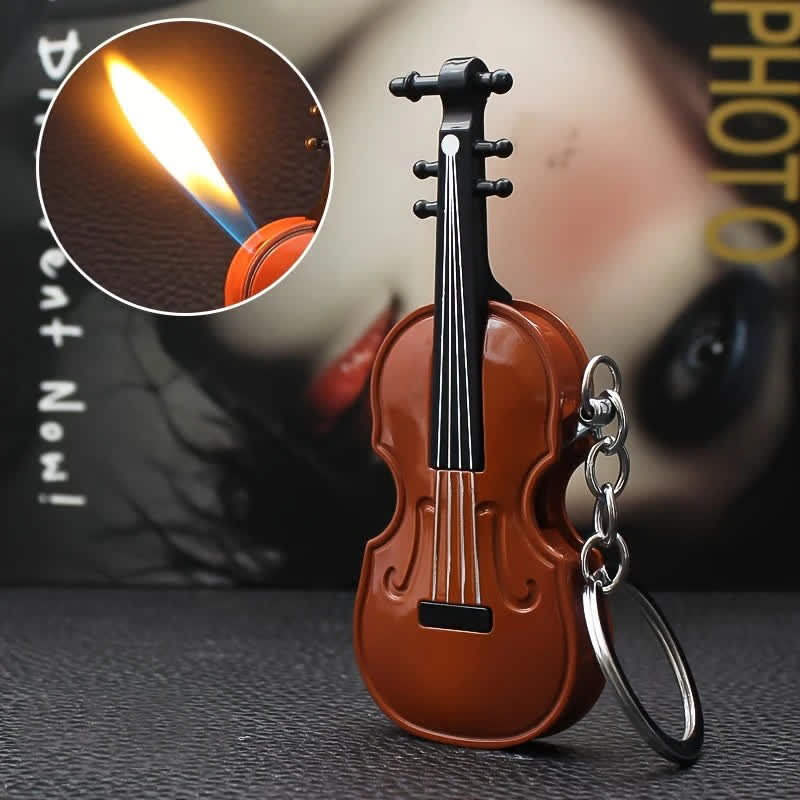 Styling Niedlicher Violine Butan Feuerzeug Schlüsselanhänger