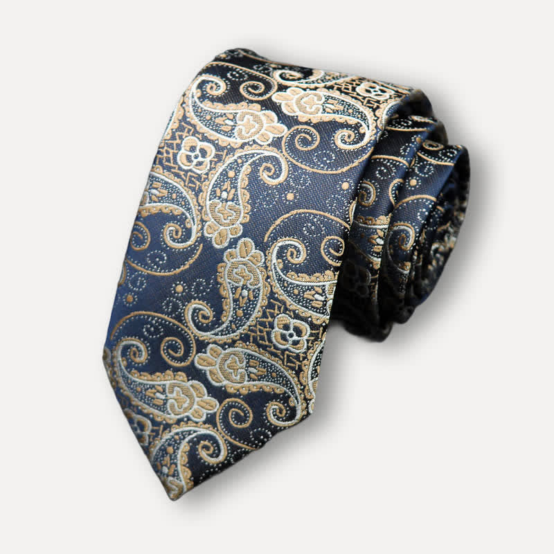 Navy Blau Herren exotische Paisley Krawatte