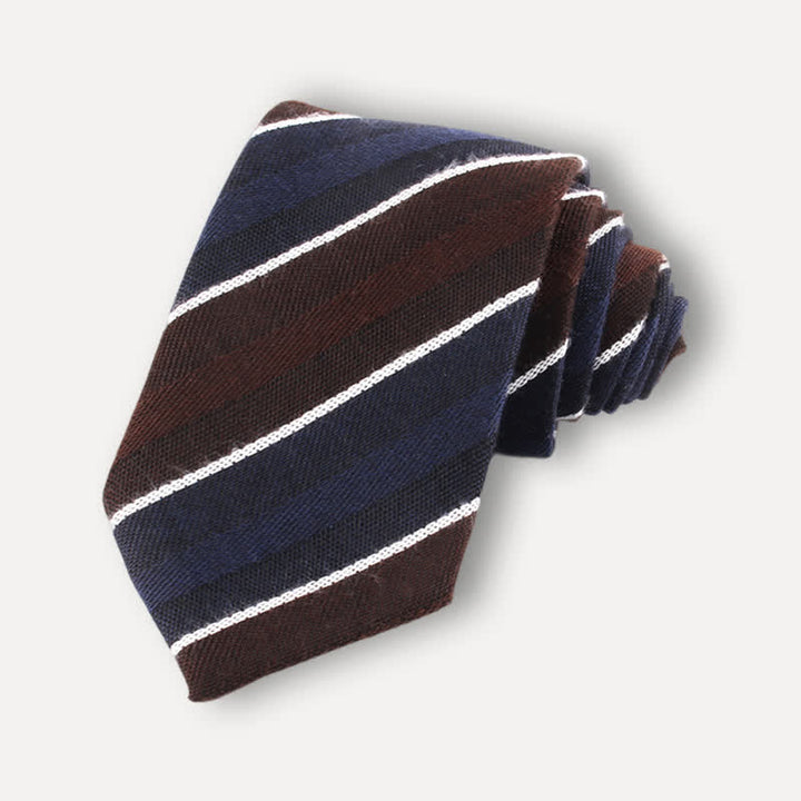Weicher britischer Herrenkrawatte mit Wollstruktur und Streifen - Stil #5 - image 6