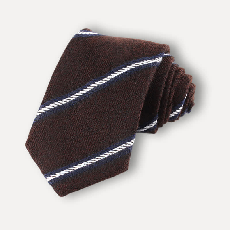 Weicher britischer Herrenkrawatte mit Wollstruktur und Streifen - Stil #6 - image 7
