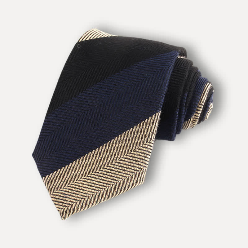 Weicher britischer Herrenkrawatte mit Wollstruktur und Streifen - Stil #4 - image 5
