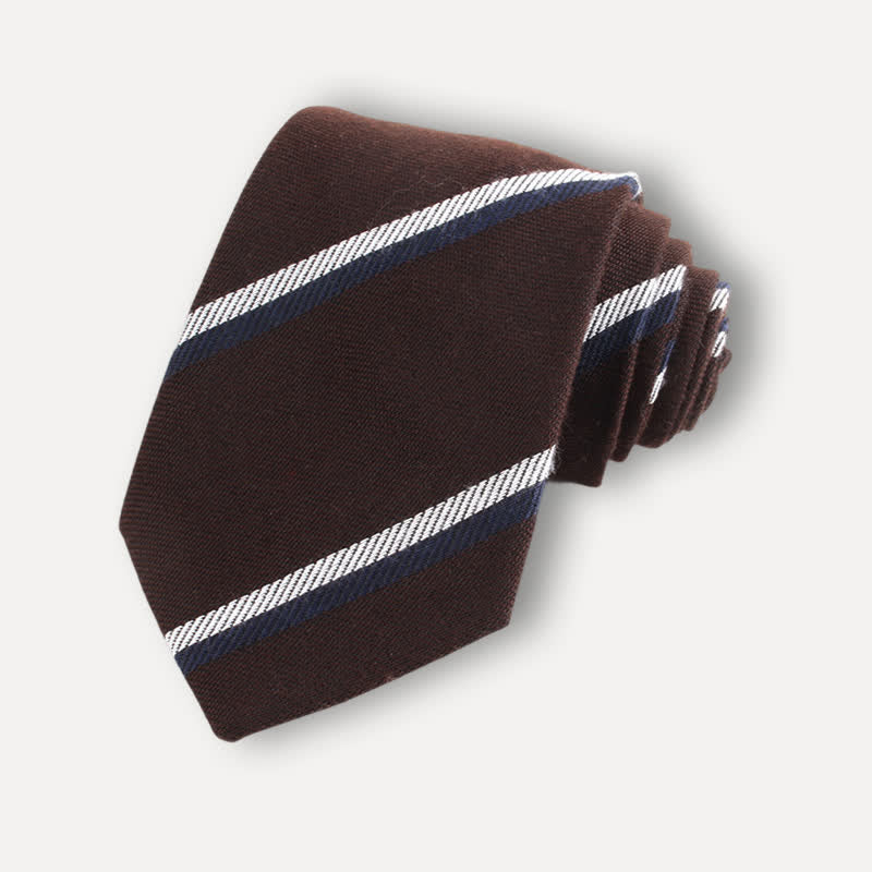Weicher britischer Herrenkrawatte mit Wollstruktur und Streifen - Stil #7 - image 8