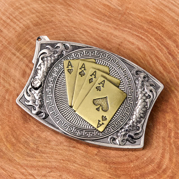 Herren DIY Gold Poker Verstecktes Klappmesser Ledergürtel - image 2