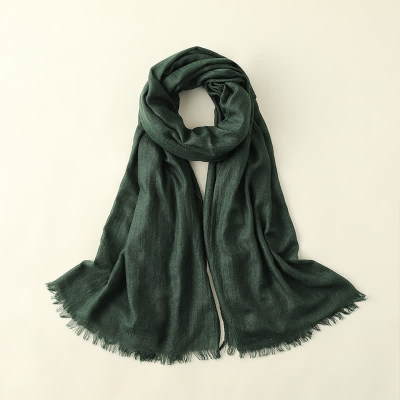 Einfarbiger, knittriger Reise-Wickelschal, dünner Sommerschal