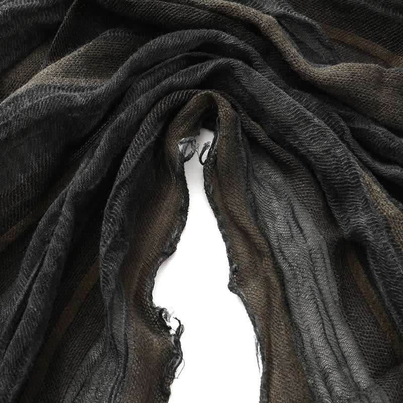 Retro-Batik-Streifenmuster, Farbblock-Plissee-Kunstschal