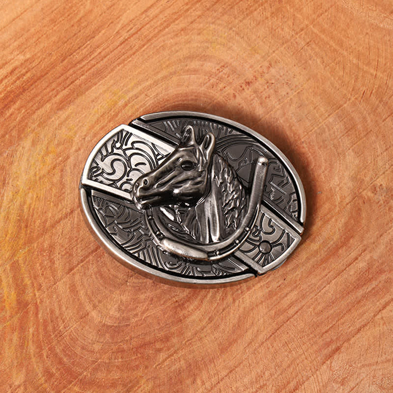 Herren DIY Pferdekopf verstecktes Klappmesser Ledergürtel - image 4