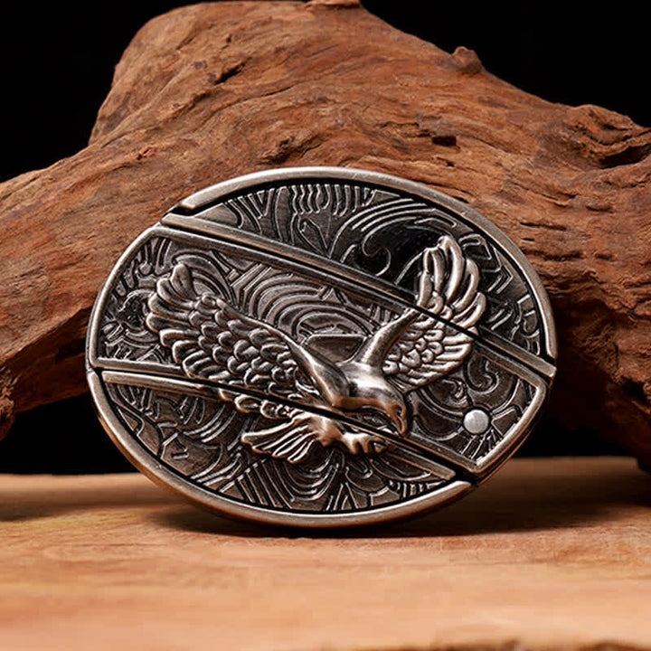 Herren DIY Soaring Eagle Verstecktes Klappmesser Ledergürtel - Aufsteigender Adler - Ohne Gürtel - Nicht im Lieferumfang enthaltener Gürtel - image 0