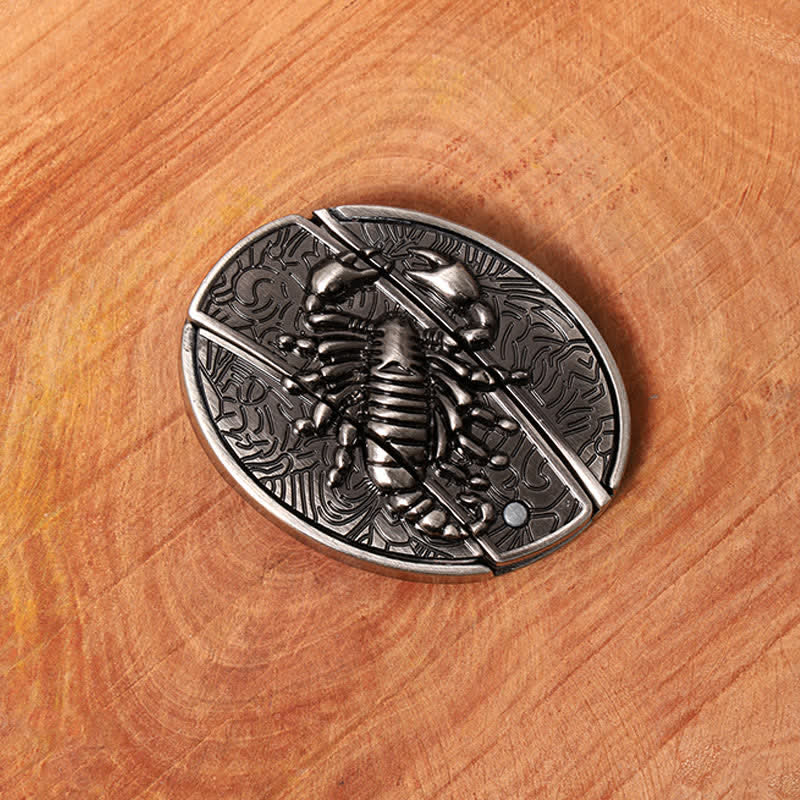 DIY Skorpion verstecktes Klappmesser für Herren, Ledergürtel