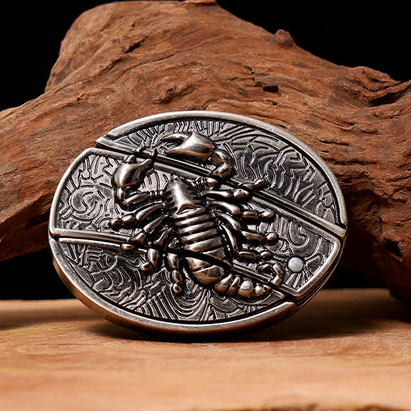 DIY Skorpion verstecktes Klappmesser für Herren, Ledergürtel