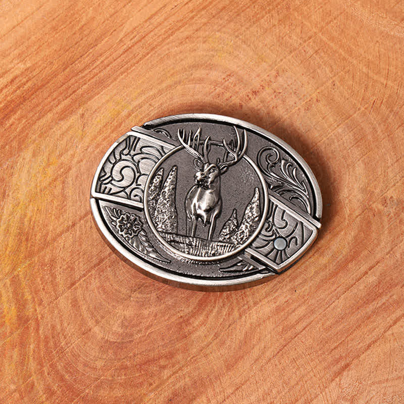 Herren DIY Forest Deer verstecktes Klappmesser Ledergürtel - image 4