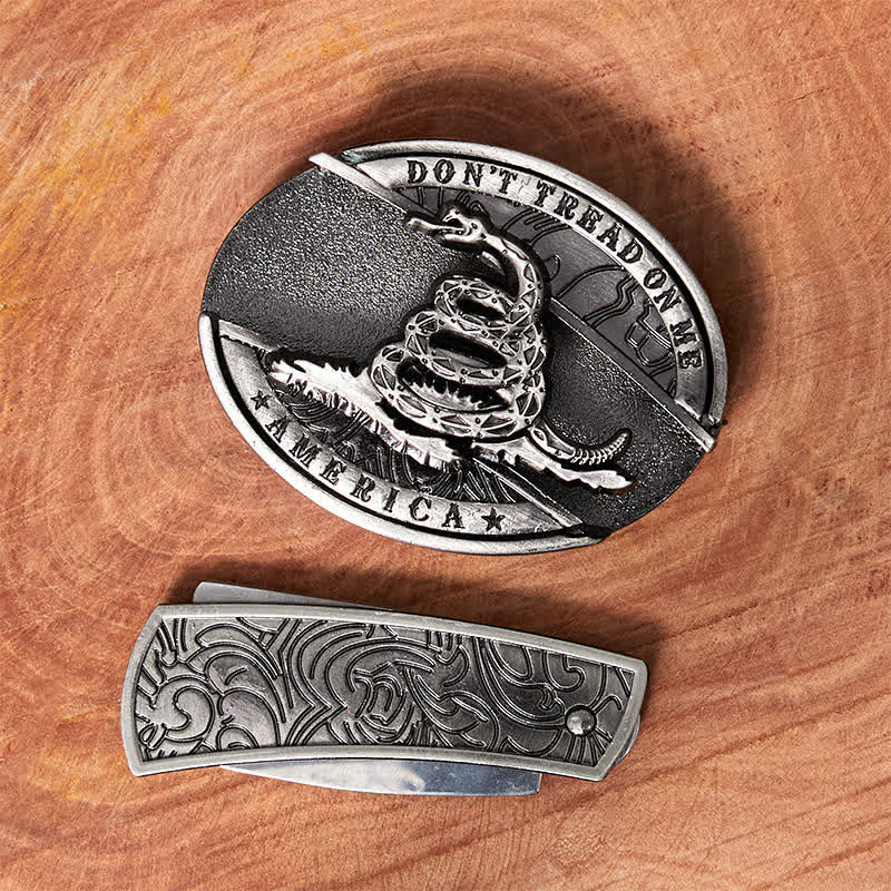 Herren DIY Black Mamba Verstecktes Klappmesser Ledergürtel - image 3