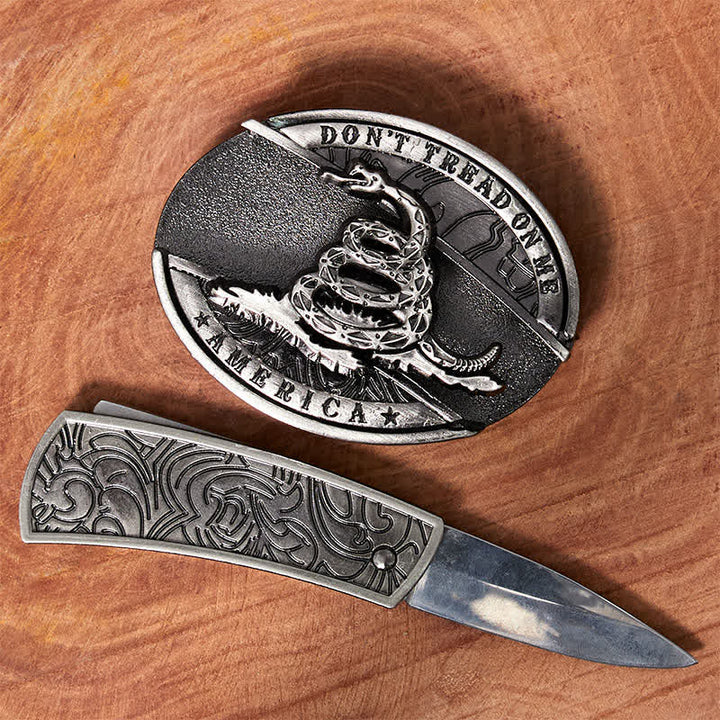 Herren DIY Black Mamba Verstecktes Klappmesser Ledergürtel - image 1