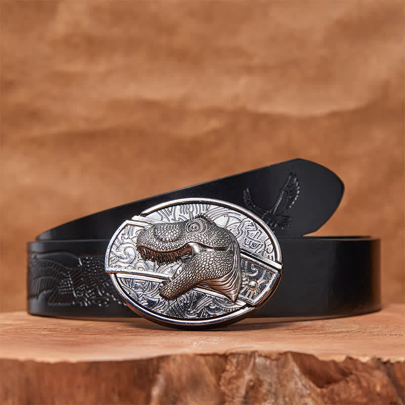 DIY Ledergürtel für Herren mit verstecktem Dinosaurier-Klappmesser