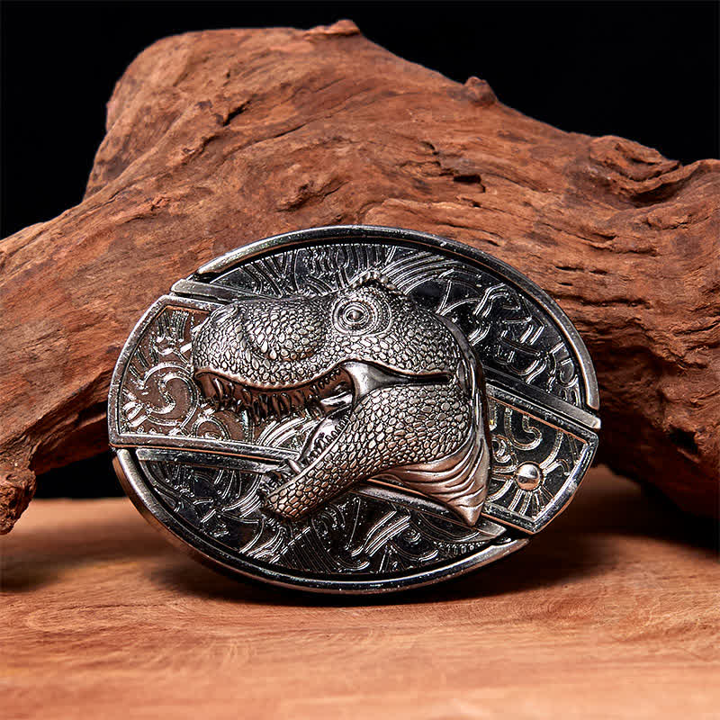 DIY Ledergürtel für Herren mit verstecktem Dinosaurier-Klappmesser