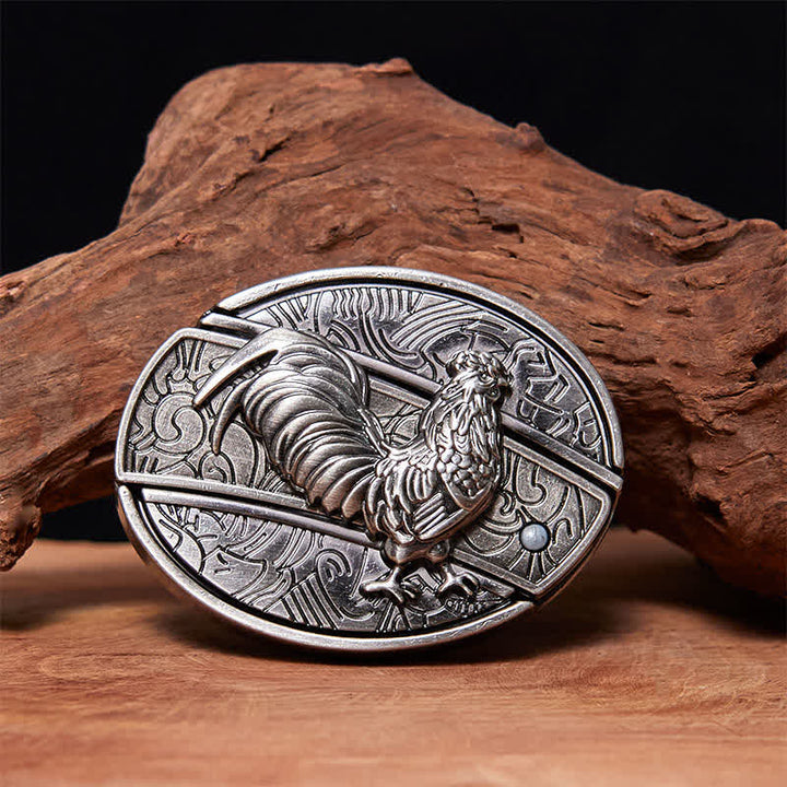 Herren DIY Hahn verstecktes Klappmesser Ledergürtel