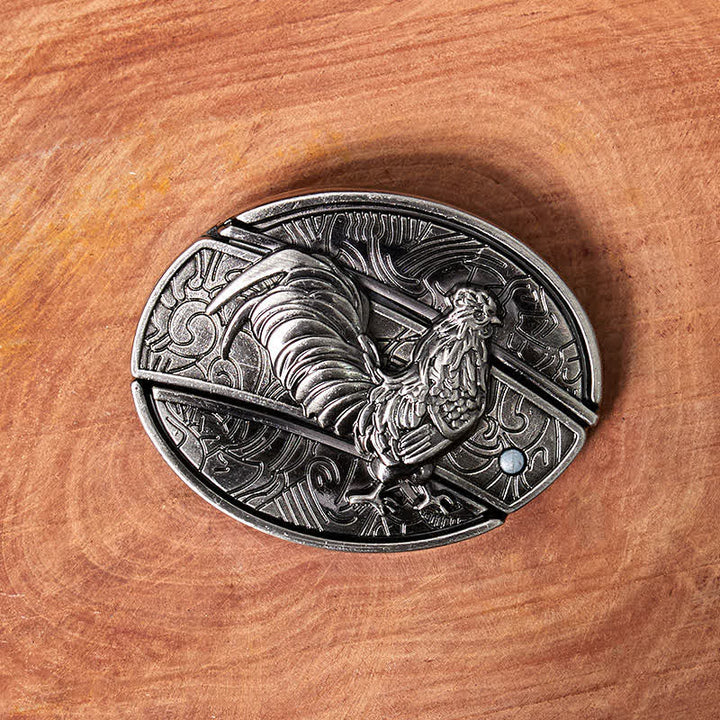 Herren DIY Hahn verstecktes Klappmesser Ledergürtel