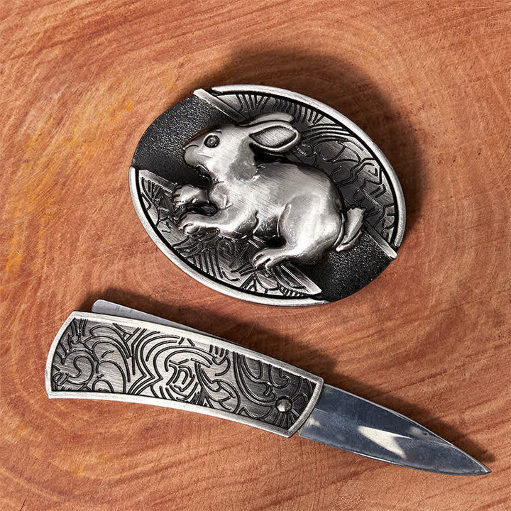 DIY-Ledergürtel für Herren mit verstecktem Kaninchen-Klappmesser