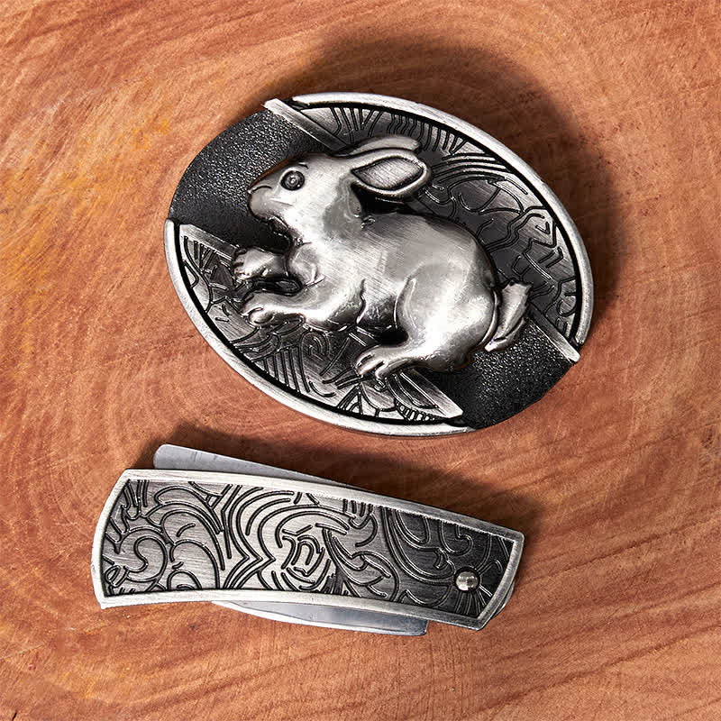 DIY-Ledergürtel für Herren mit verstecktem Kaninchen-Klappmesser