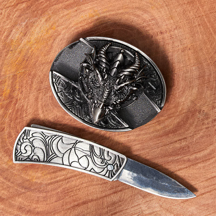 DIY Sharp Dragon Hidden Klappmesser Ledergürtel für Herren