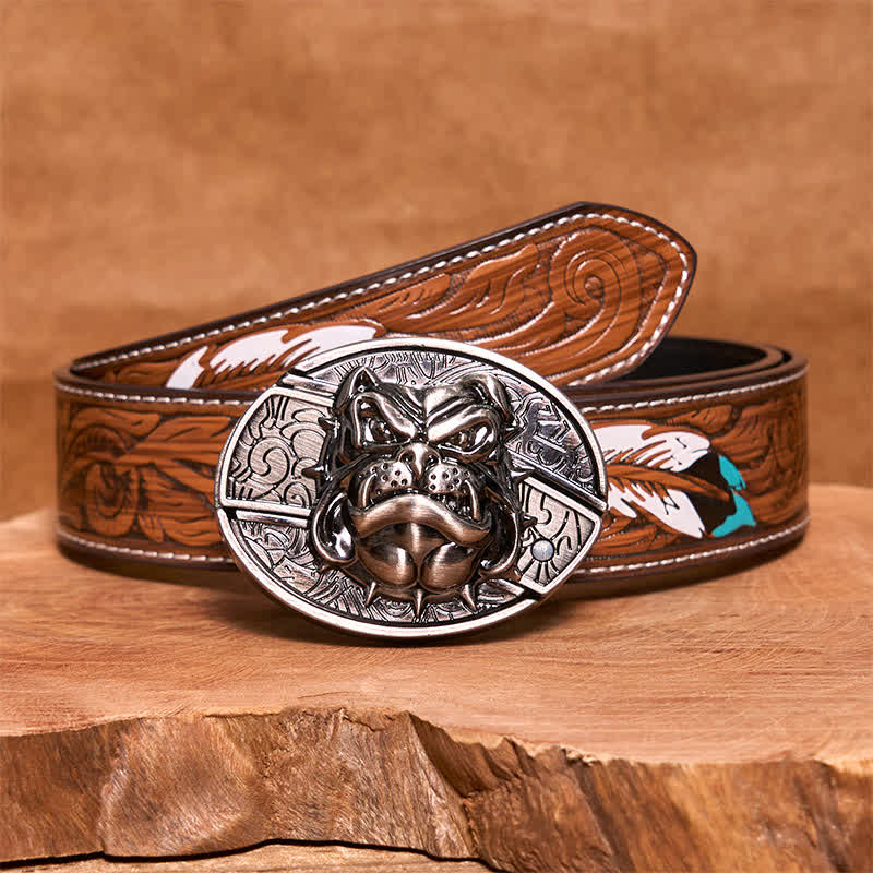 DIY Fierce Dog versteckter Klappmesser-Ledergürtel für Herren