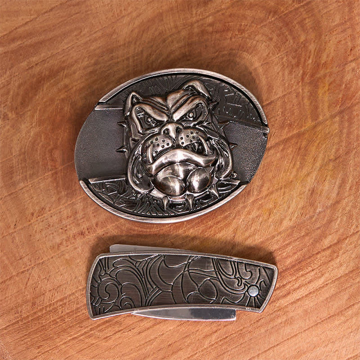 DIY Fierce Dog versteckter Klappmesser-Ledergürtel für Herren