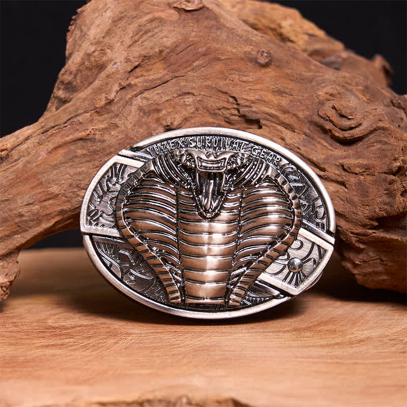 DIY-Ledergürtel für Herren mit verstecktem Klappmesser und giftiger Kobra