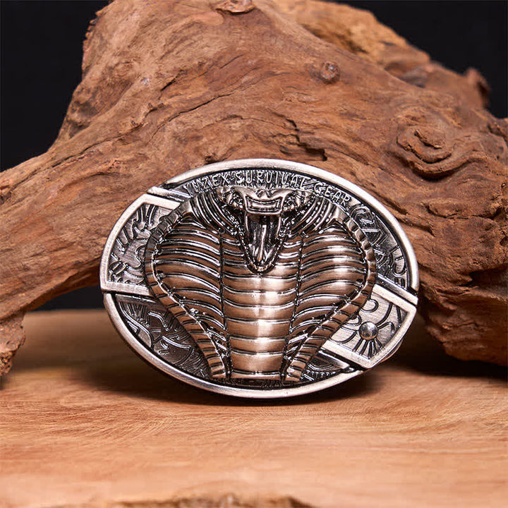 DIY-Ledergürtel für Herren mit verstecktem Klappmesser und giftiger Kobra