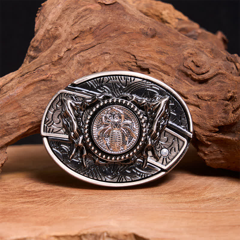 Herren DIY Rotating Spider Hidden Klappmesser Ledergürtel