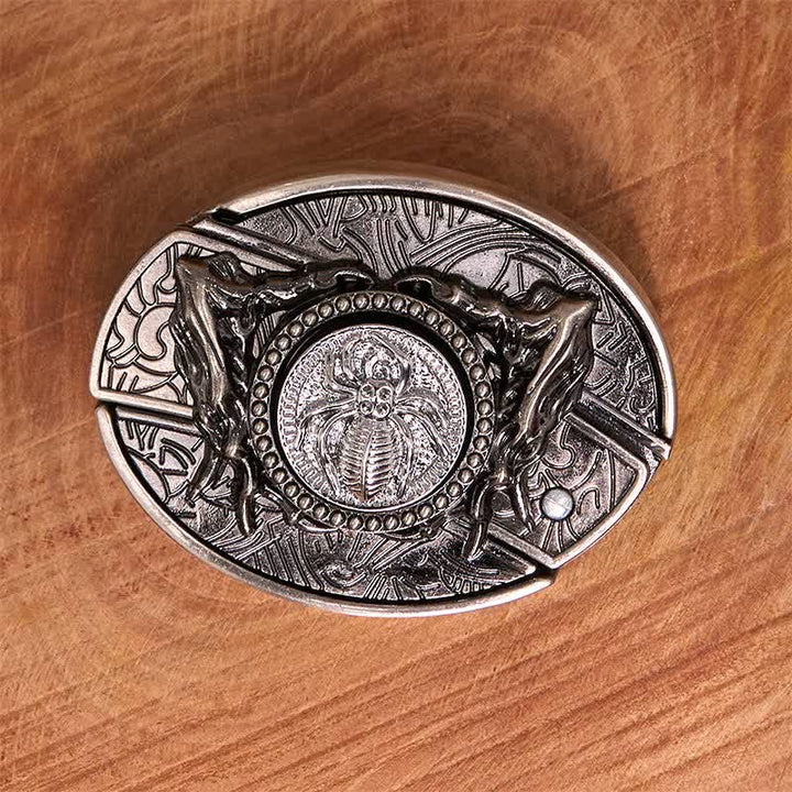 Herren DIY Rotating Spider Hidden Klappmesser Ledergürtel