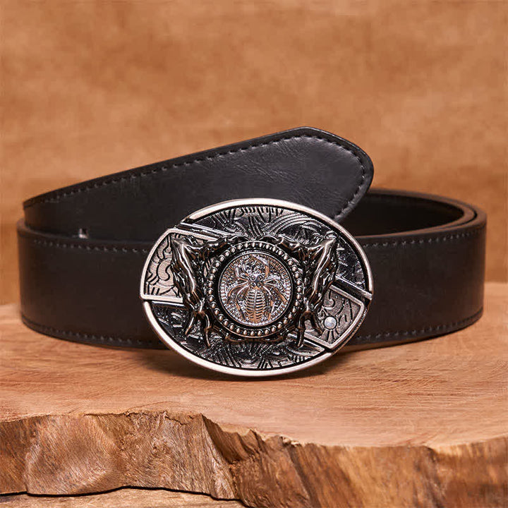 Herren DIY Rotating Spider Hidden Klappmesser Ledergürtel