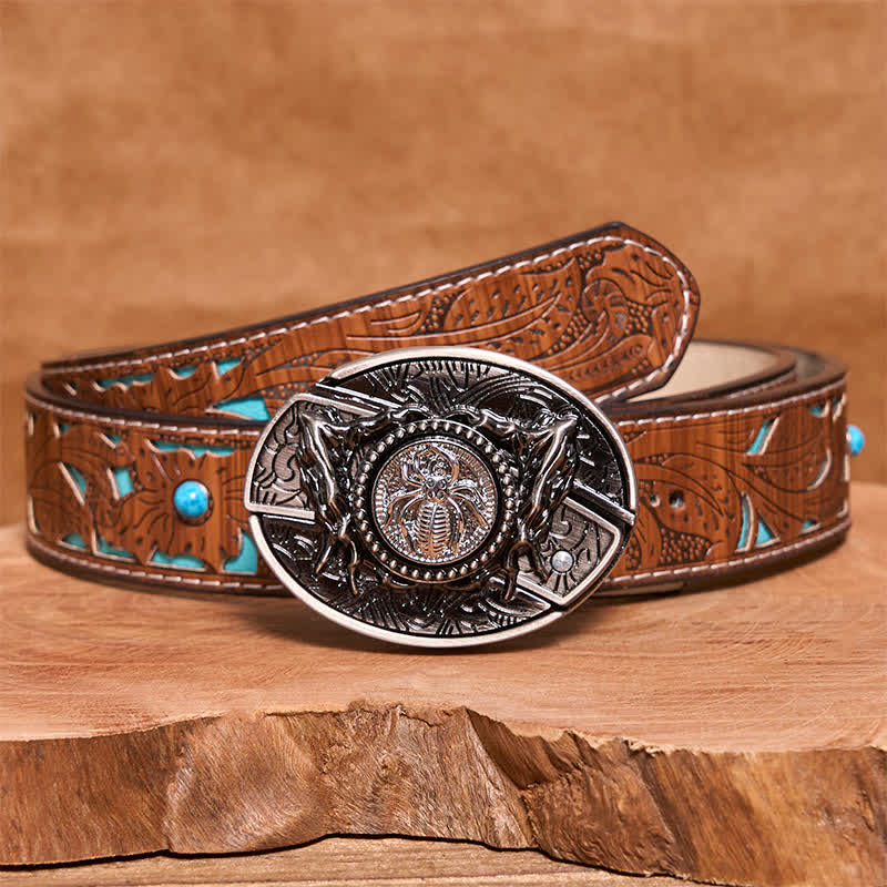 Herren DIY Rotating Spider Hidden Klappmesser Ledergürtel