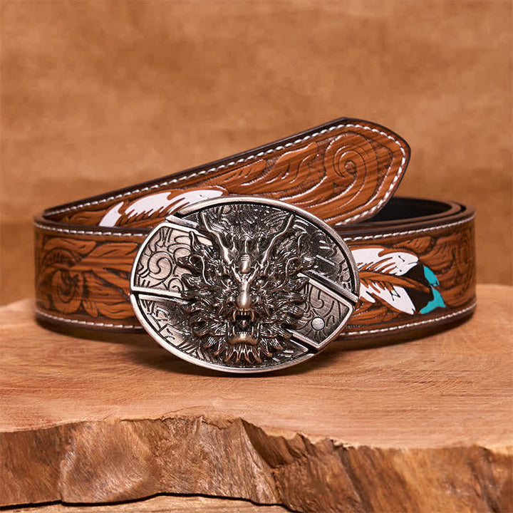 DIY Brave Dragon Verstecktes Klappmesser Ledergürtel für Herren