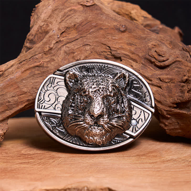 DIY-Leopardenkopf-Ledergürtel für Herren mit verstecktem Klappmesser