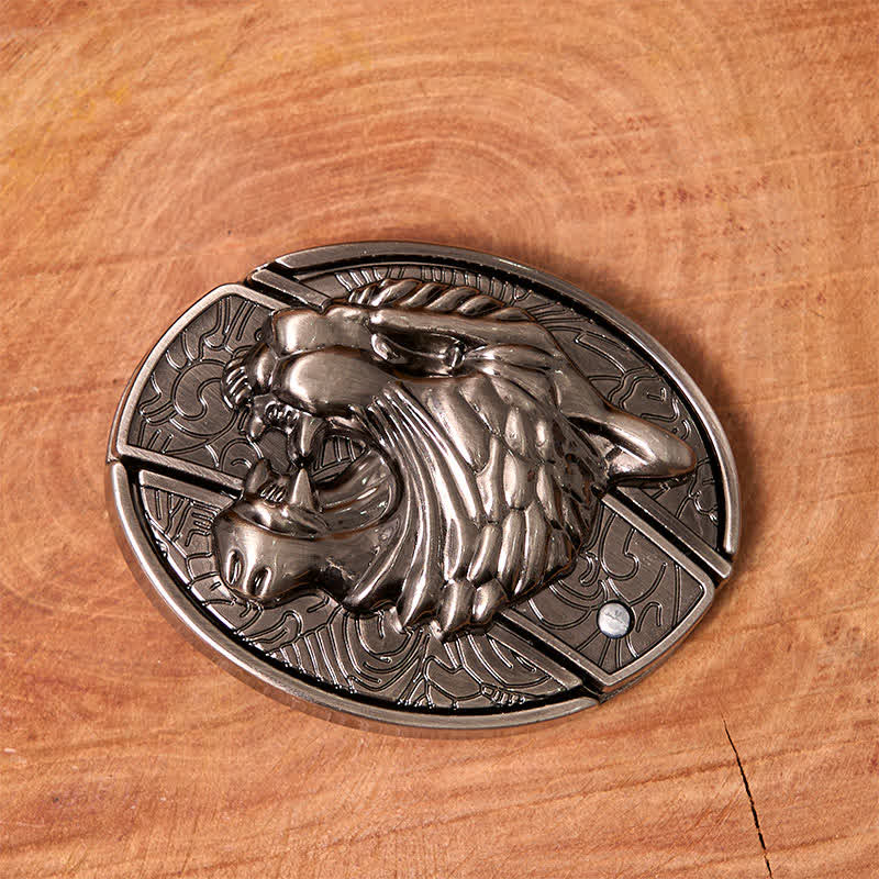 DIY Ledergürtel für Herren mit verstecktem Klappmesser und brüllendem Tiger