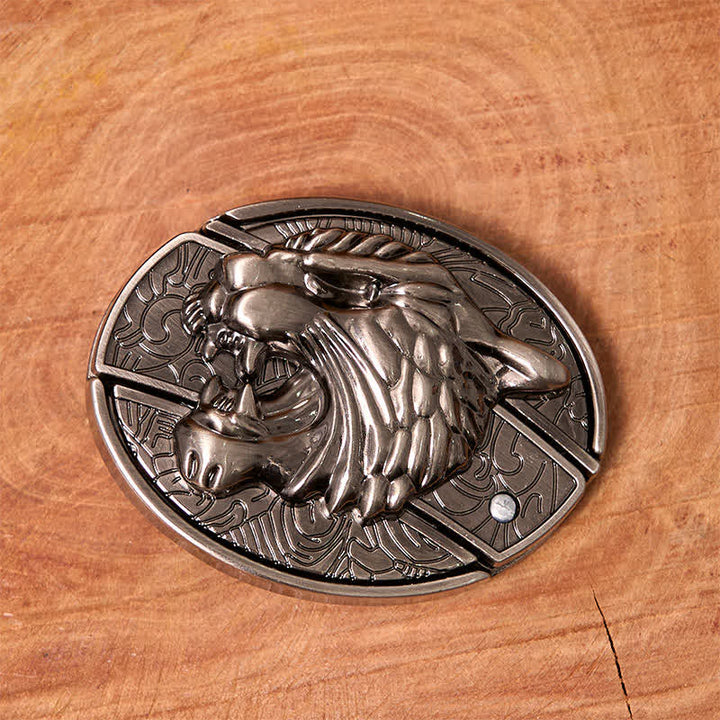 DIY Ledergürtel für Herren mit verstecktem Klappmesser und brüllendem Tiger
