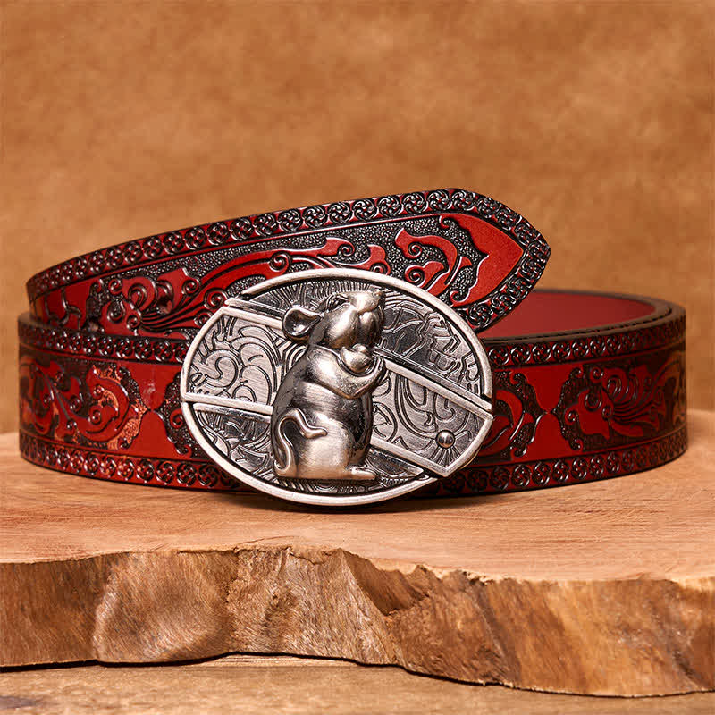 Herren DIY Hamster verstecktes Klappmesser Ledergürtel