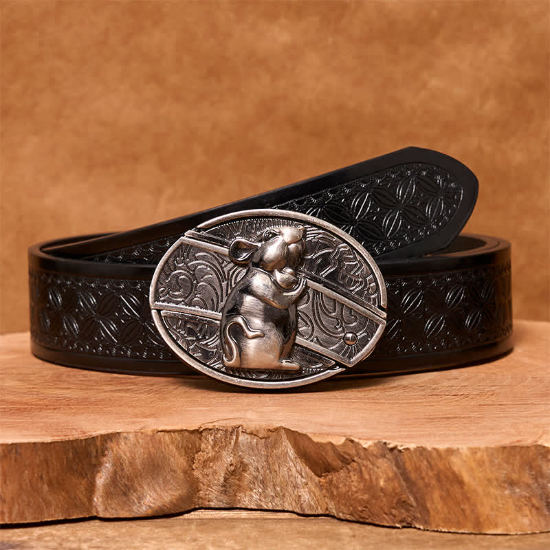 Herren DIY Hamster verstecktes Klappmesser Ledergürtel