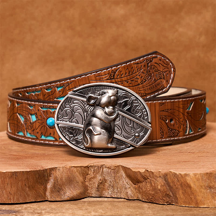 Herren DIY Hamster verstecktes Klappmesser Ledergürtel