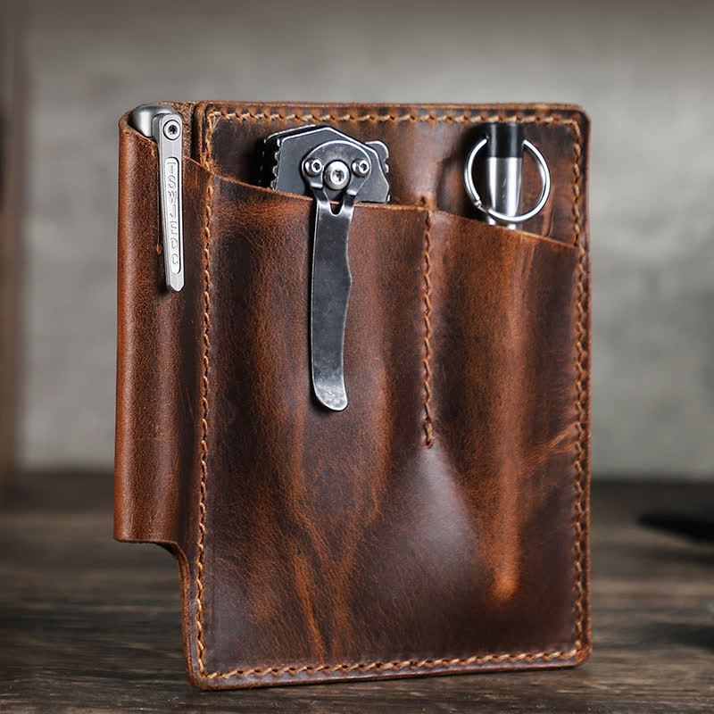 Retro Leder EDC Pocket Organizer Gürteltasche - Kaffee - image 1