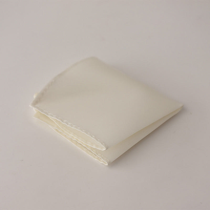 Schlichtes, einfarbiges Einstecktuch für Herren für Hochzeiten und Partys - Elfenbein - image 19