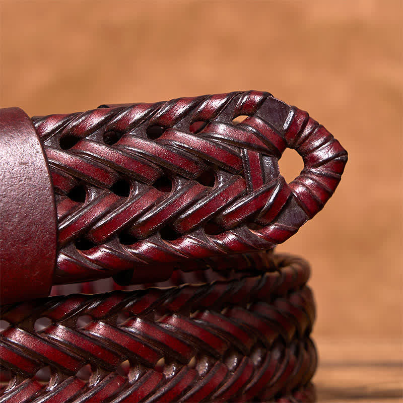 Lässiger handgewebter geflochtener Ledergürtel für Herren - image 19