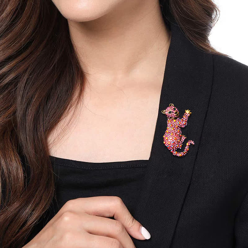 Majestic Tiger – Große, luxuriöse Brosche mit funkelnden Strasssteinen für Herren - image 17