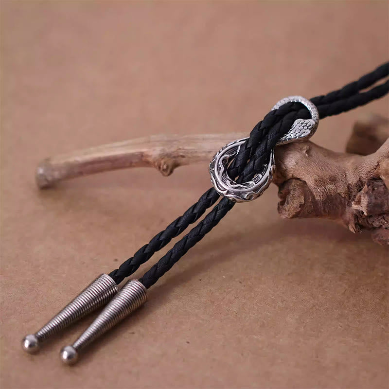 Vintage Silber Spirit Schlange Bolo Krawatte Paar Accessoires - image 3