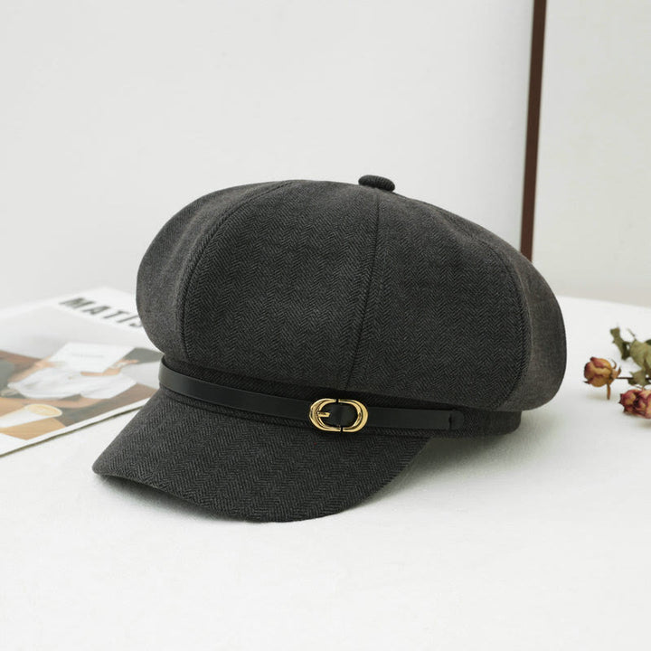 Winter-Baskenmütze im britischen Retro-Stil für Damen - Grau - M (22"-22 7/8") - image 4