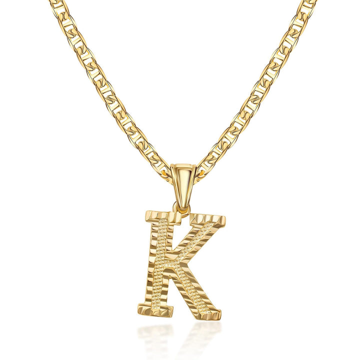 Schlichte & edle Halskette mit goldenem Buchstabenanhänger - K - image 12