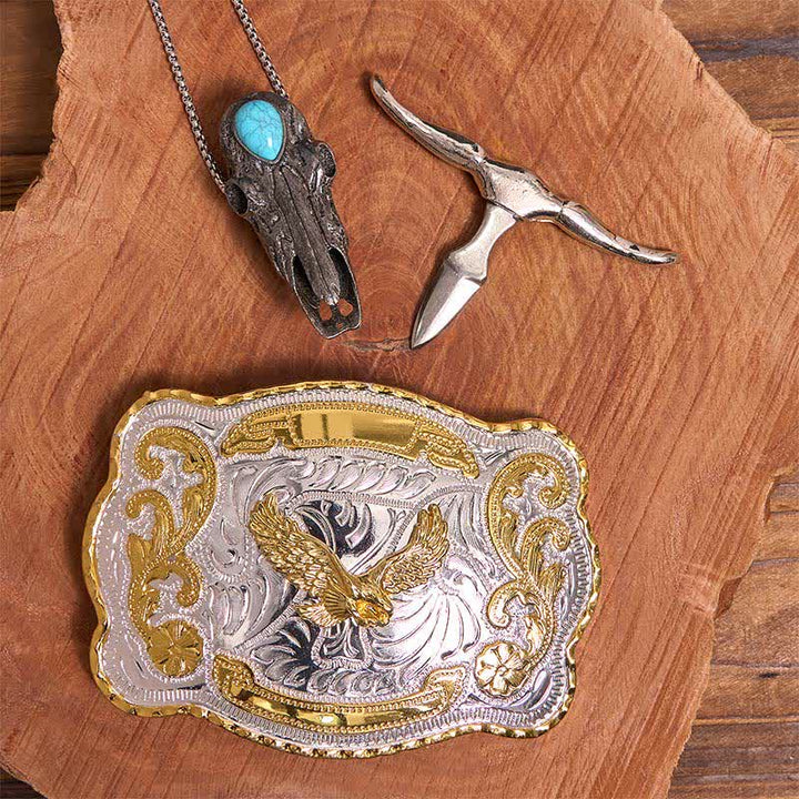 Gold Adler DIY Gürtelschnalle Türkis Longhorn Bull Anhänger Bundle Set - image 2