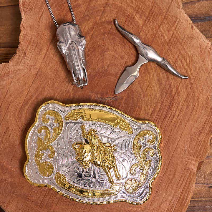 Reiten DIY Gürtelschnalle Longhorn Bull Anhänger Bundle Set - image 2