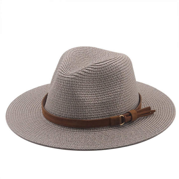 Outdoor-Sonnenschutz-Strick-Cowboyhut für Herren mit braunem Gürtel - Grau - M (22 "-22 7/8") - image 3