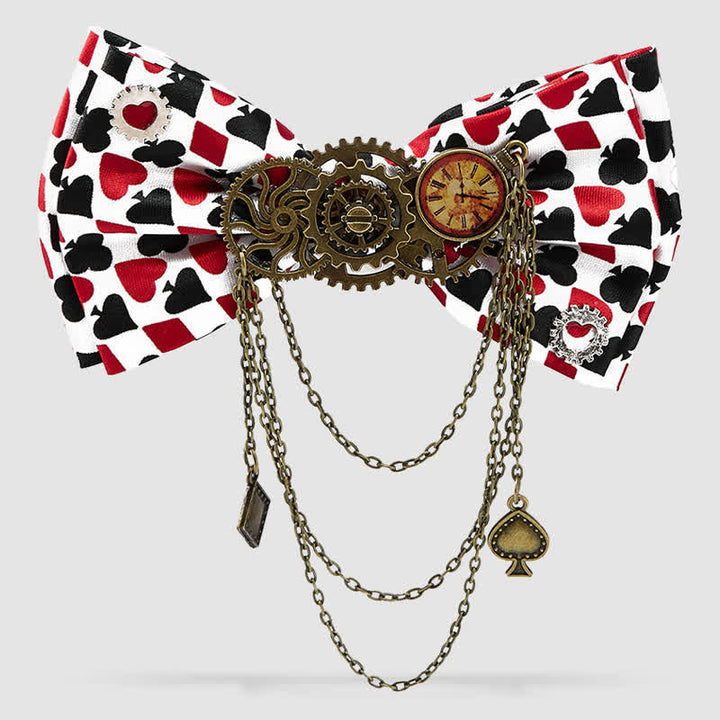 Retro Kostüm Thema Party Punk Poker Gears Fliege - Rot - image 0